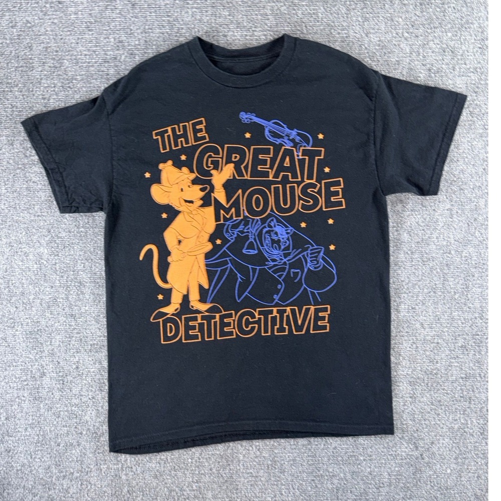 Disney The Great Mouse Detective Graphic T-Shirt Black Basil Ratigan Mens M